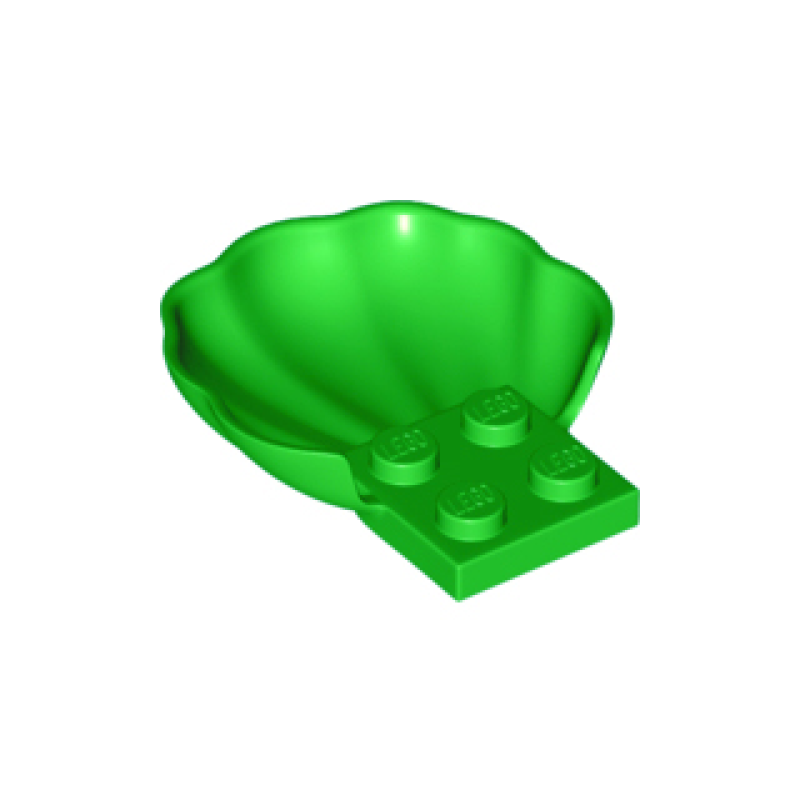 Schelp met 4 nopjes Bright Green